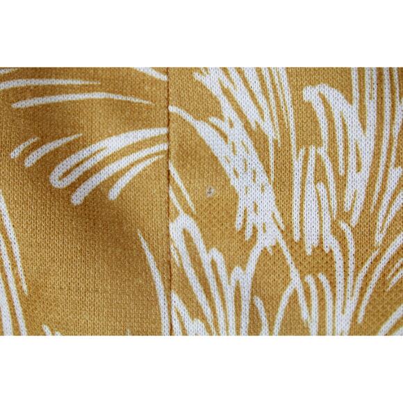 70s vitnage mustard wheat print flutter sleeve shift dress - Picture 5 of 5